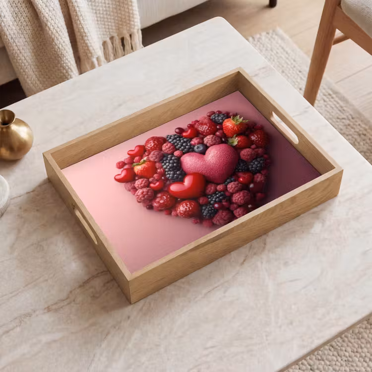 Dienblad - Fruit - Hartjes - Aardbeien - Frambozen - Bosbessen — 2