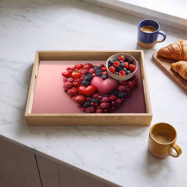 Dienblad - Fruit - Hartjes - Aardbeien - Frambozen - Bosbessen — 4