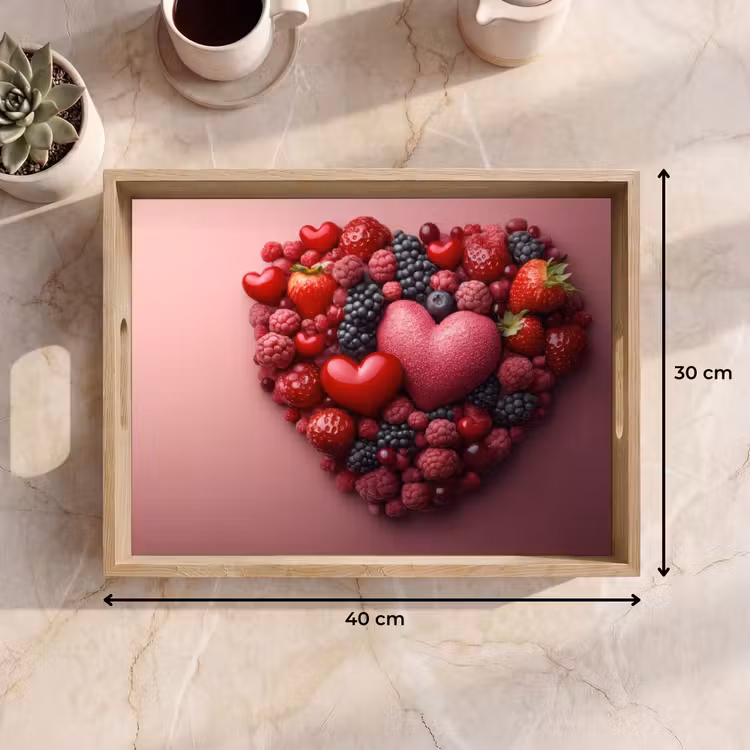 Dienblad - Fruit - Hartjes - Aardbeien - Frambozen - Bosbessen — 9
