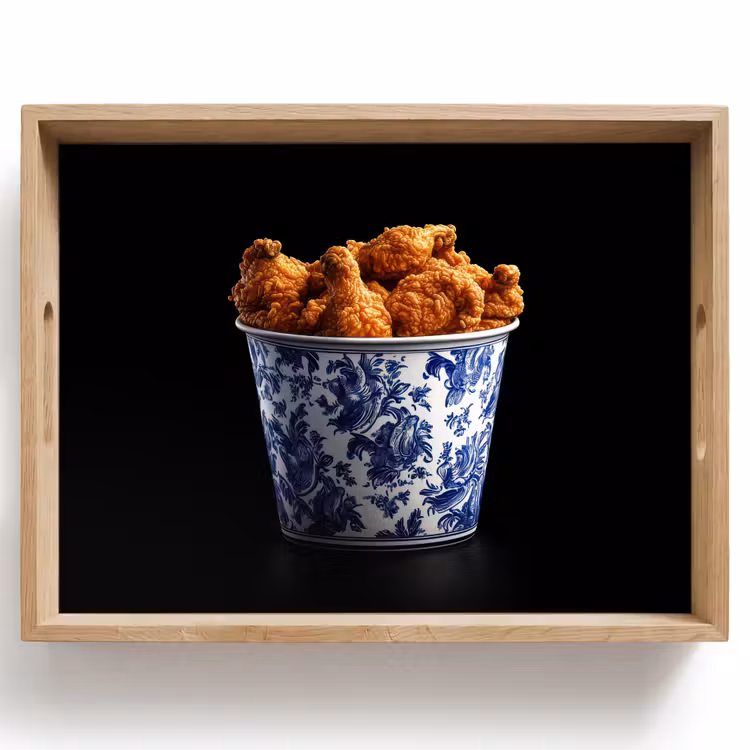 Dienblad - Kip - Bucket - Delfts blauw - Lekker — 1