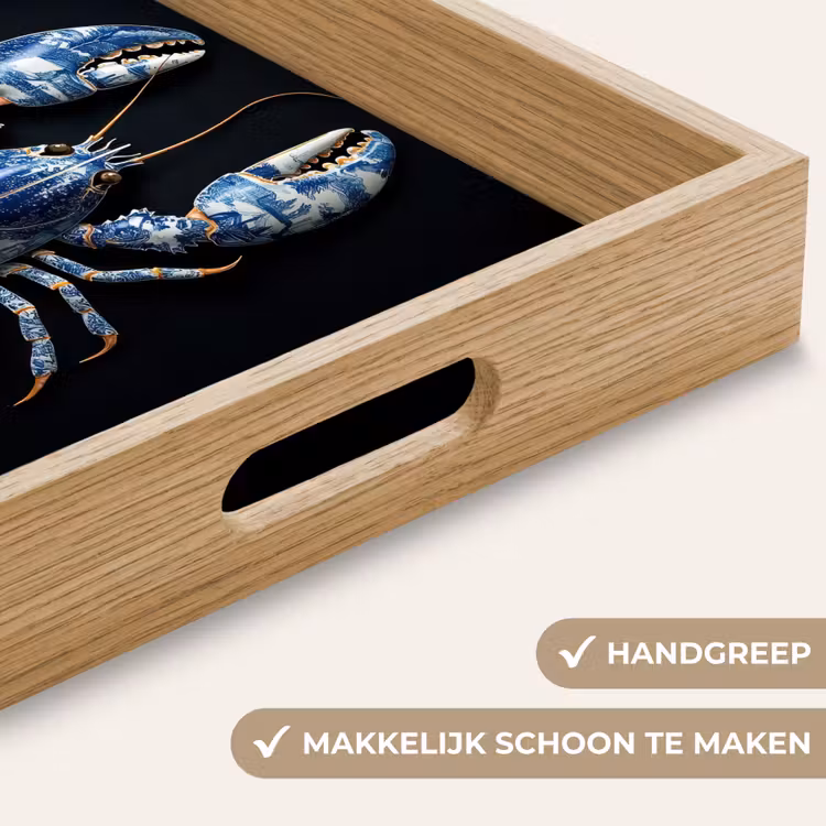 Dienblad - Kreeft - Delftsblauw - Schild - Stoer — 5