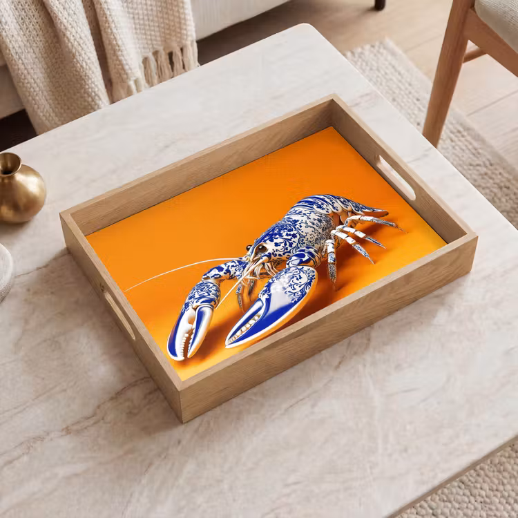 Dienblad - Kreeft - Delftsblauw - Schild - Stoer - Oranje — 2