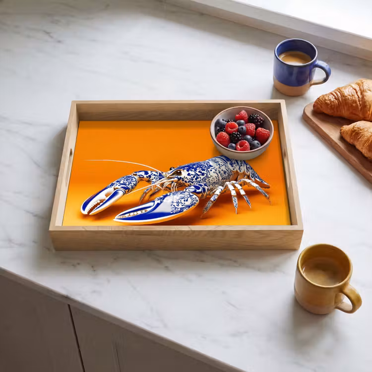 Dienblad - Kreeft - Delftsblauw - Schild - Stoer - Oranje — 4