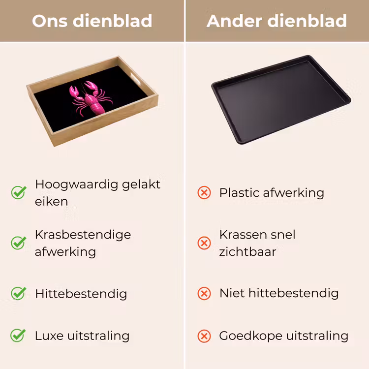 Dienblad - Kreeft - Felroze - Stippen - Opvallend — 3