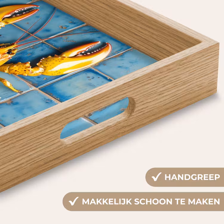 Dienblad - Kreeft - Geel - Blauw - Tegels — 5