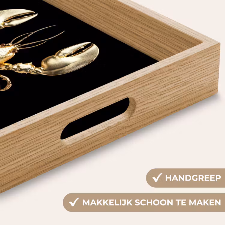 Dienblad - Kreeft - Goud - Textuur - Zwart — 5