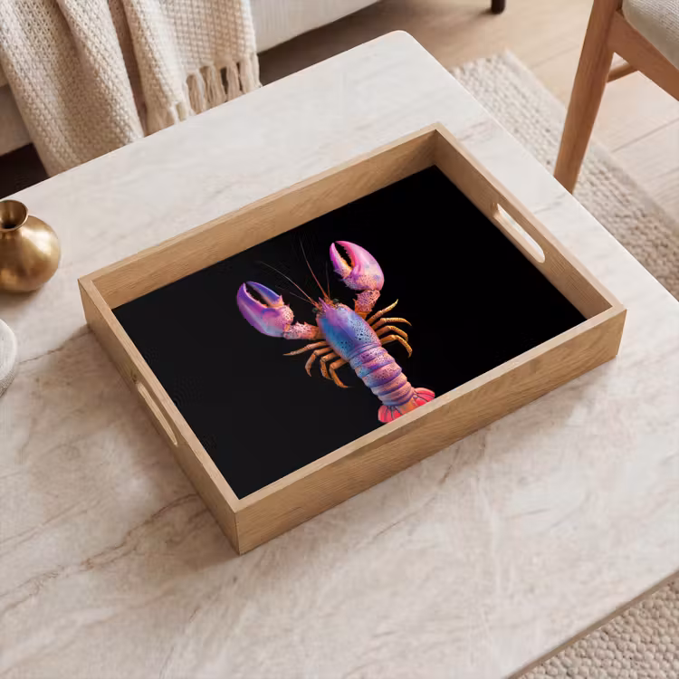 Dienblad - Kreeft - Paars - Roze - Zwart - Stippen - Lila — 2