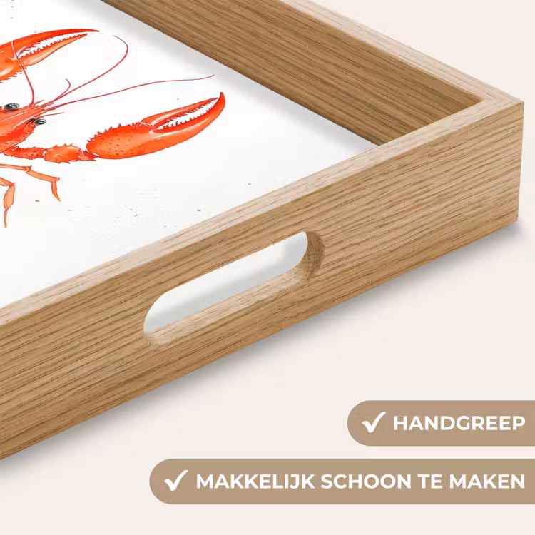Dienblad - Kreeft - Waterverf - Aquarel - Oranje — 5