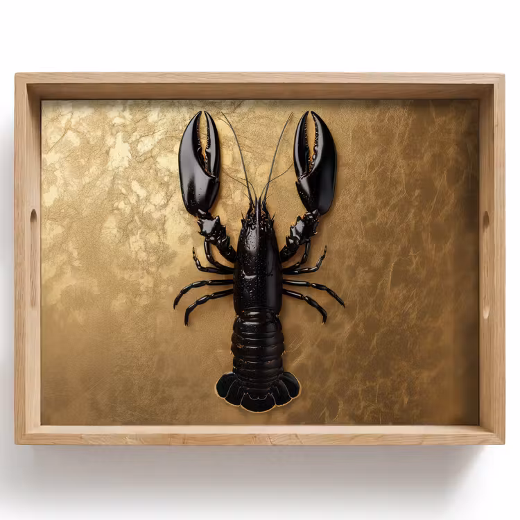 Dienblad - Kreeft - Zwart - Goud - Luxe — 1