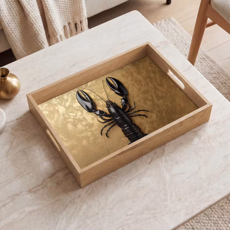 Dienblad - Kreeft - Zwart - Goud - Luxe — 2