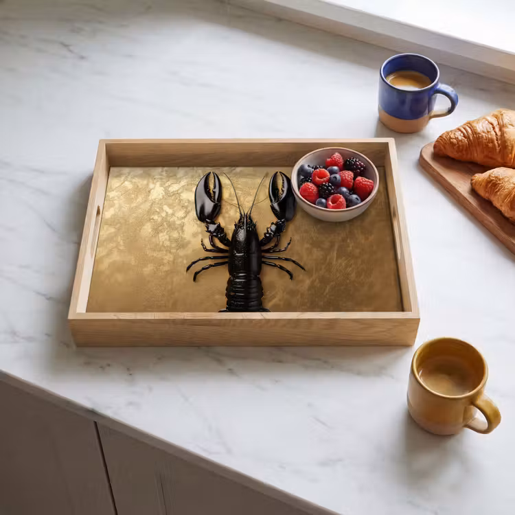 Dienblad - Kreeft - Zwart - Goud - Luxe — 4