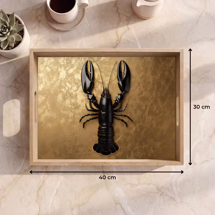 Dienblad - Kreeft - Zwart - Goud - Luxe — 9