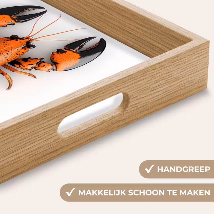 Dienblad - Kreeft - Zwart - Oranje - Wit - Uniek — 5