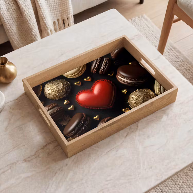 Dienblad - Macarons - Rood - Hart — 2