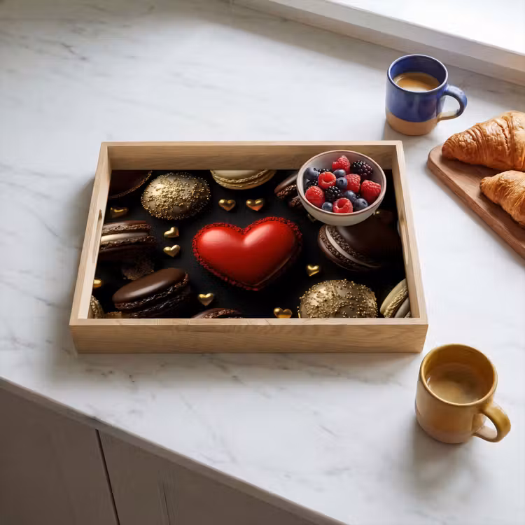 Dienblad - Macarons - Rood - Hart — 4