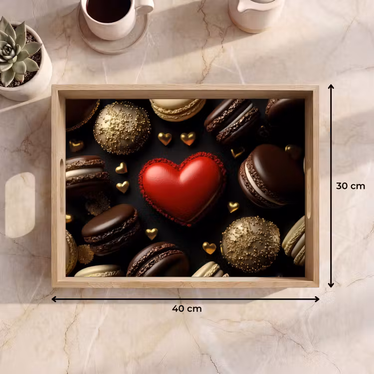 Dienblad - Macarons - Rood - Hart — 9