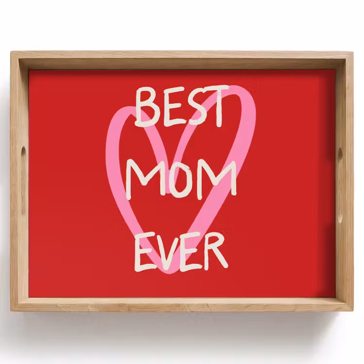 Dienblad - Moeder - Quote - Hartje - Rood — 1