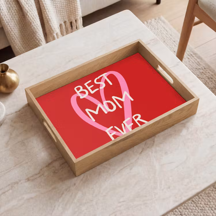 Dienblad - Moeder - Quote - Hartje - Rood — 2