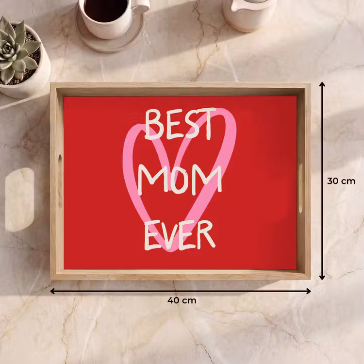 Dienblad - Moeder - Quote - Hartje - Rood — 9