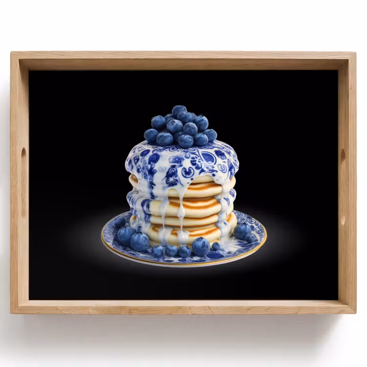 Dienblad - Pannenkoeken - Blauwe Bessen - Bord — 1