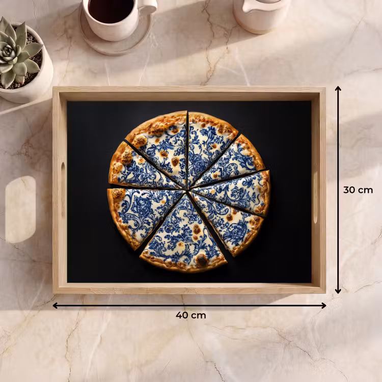 Dienblad - Pizza - Eten - Delftsblauw — 9