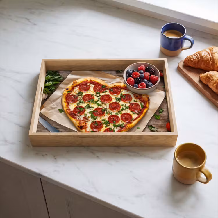 Dienblad - Pizza - Hart - Pepperoni - Tomaat — 4