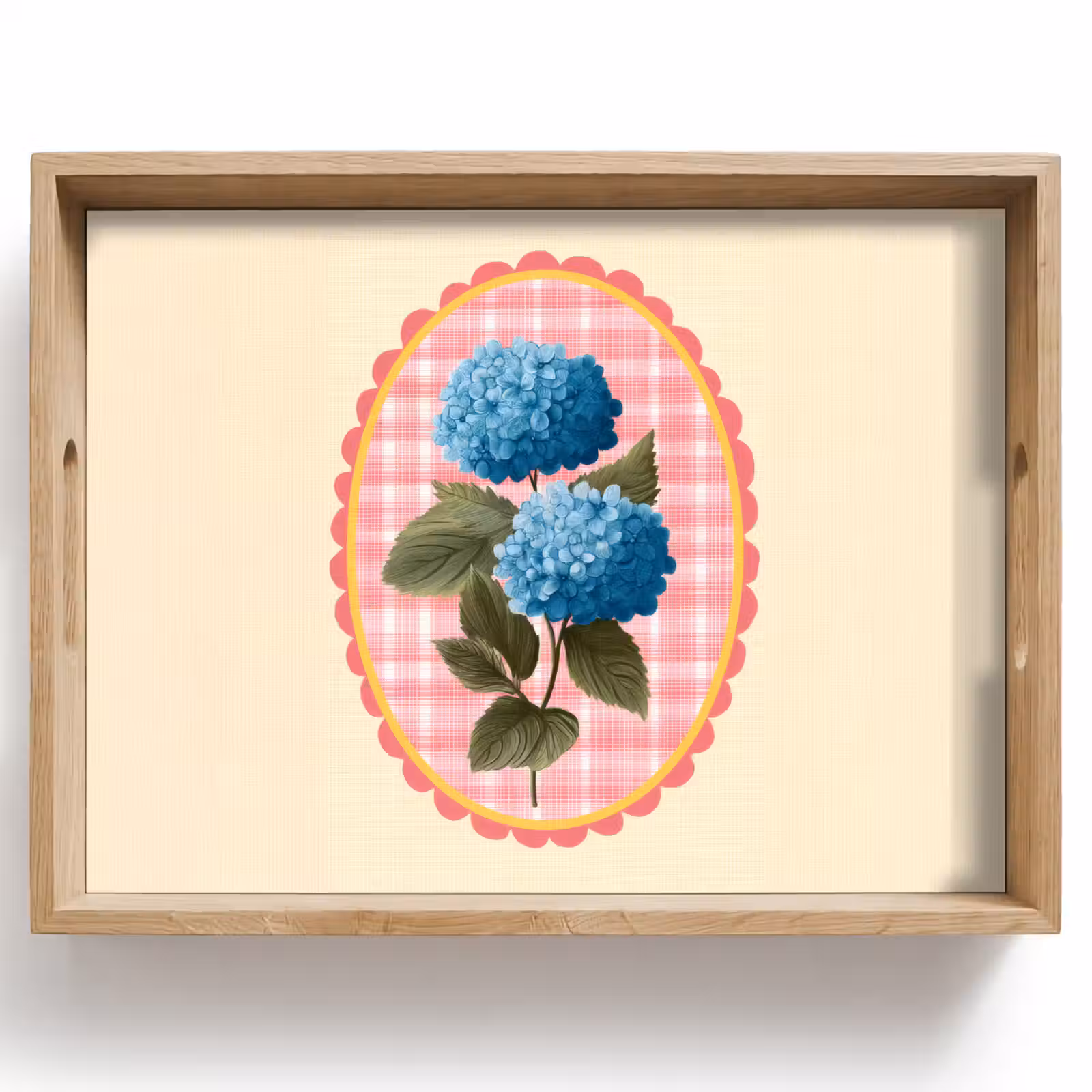 Dienblad - Bloemen - Blauw - Lijst - Bladeren — 1