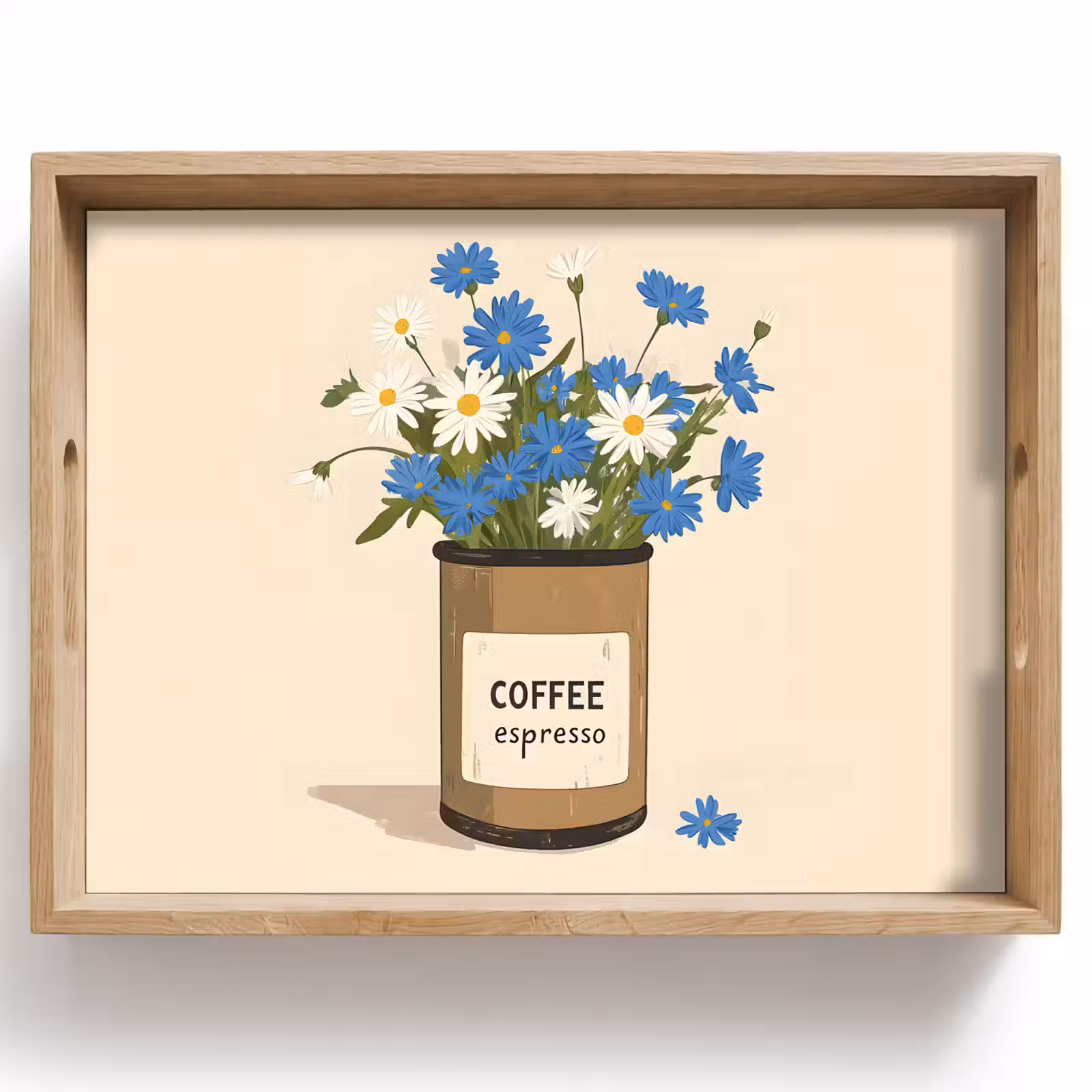 Dienblad - Coffee - Blik - Minimalistisch - Bloemen — 1