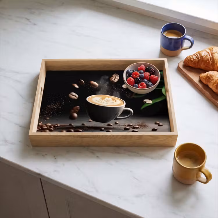 Dienblad - Cappuccino - Kop - Bonen - Bruin — 4