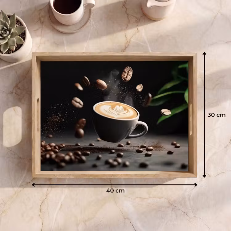 Dienblad - Cappuccino - Kop - Bonen - Bruin — 9