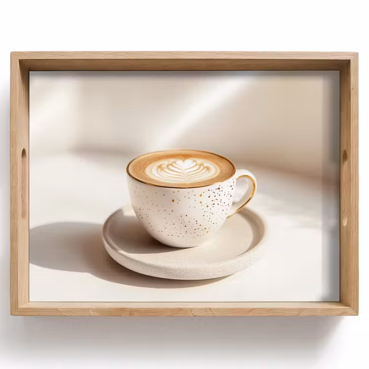 Dienblad - Cappuccino - Schuim - Schotel - Beige — 1
