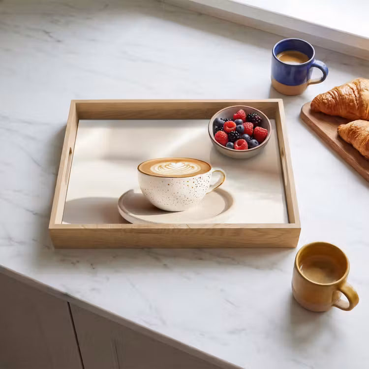 Dienblad - Cappuccino - Schuim - Schotel - Beige — 4
