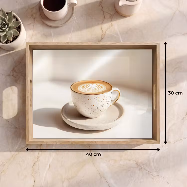 Dienblad - Cappuccino - Schuim - Schotel - Beige — 9