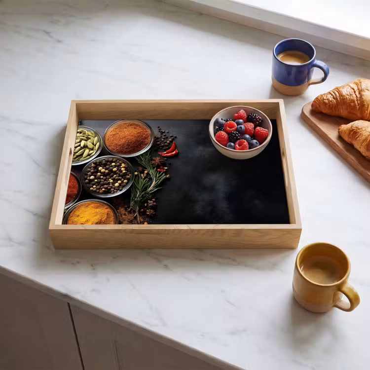 Dienblad - Glazen - Bakjes - Blaadjes - Kruiden — 4