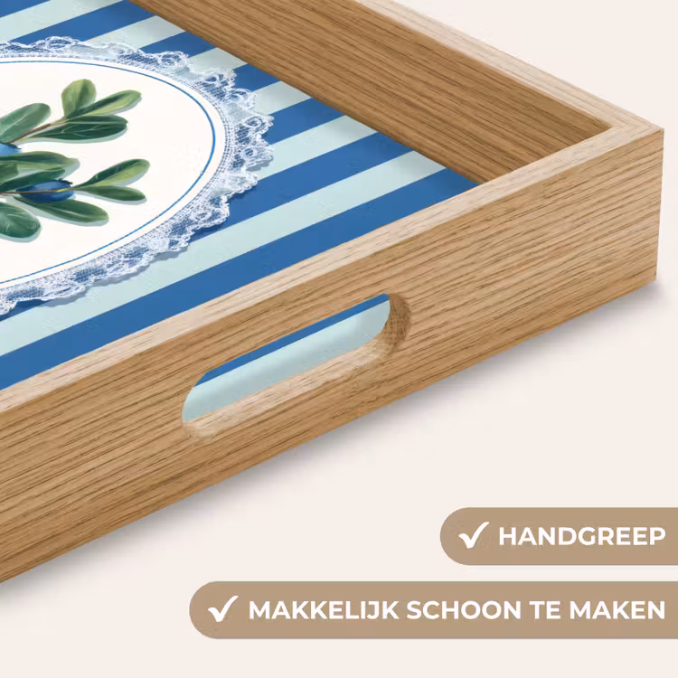 Dienblad - Illustratie - Bessen - Blauw - Strepen — 5