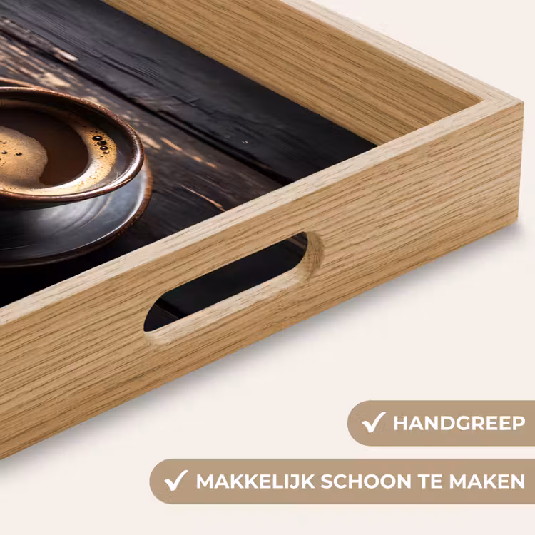 Dienblad - Kop - Koffie - Hout - Bonen — 5