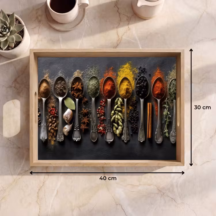 Dienblad - Lepels - Specerijen - Kaneel - Chili — 9