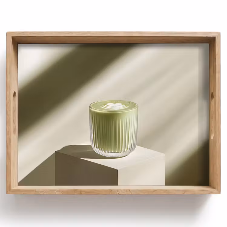 Dienblad - Matcha - Glas - Groen - Minimalistisch — 1