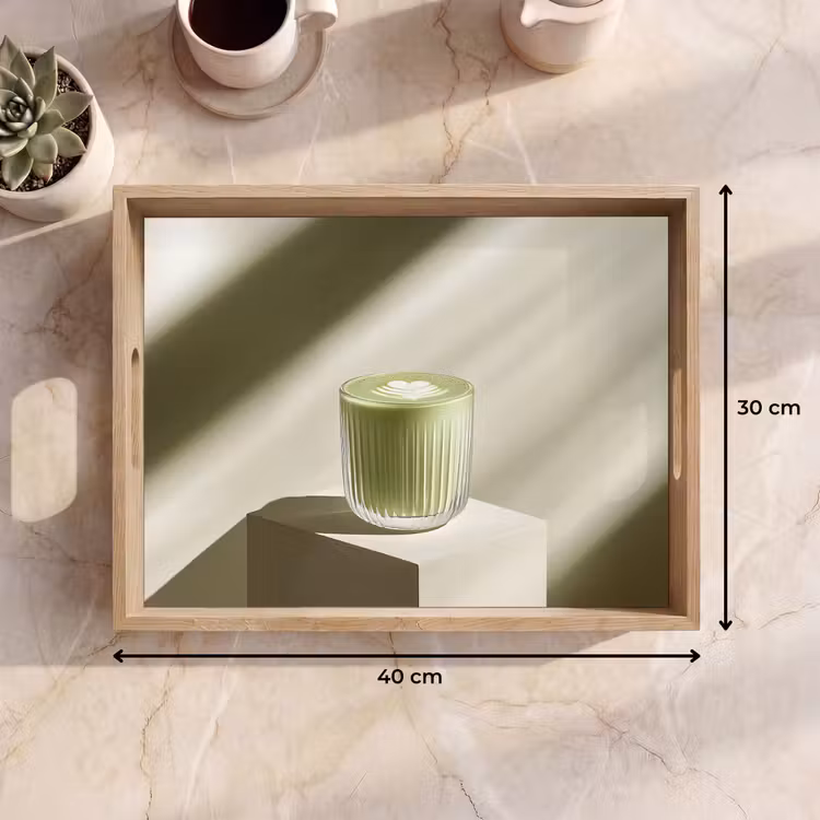 Dienblad - Matcha - Glas - Groen - Minimalistisch — 9