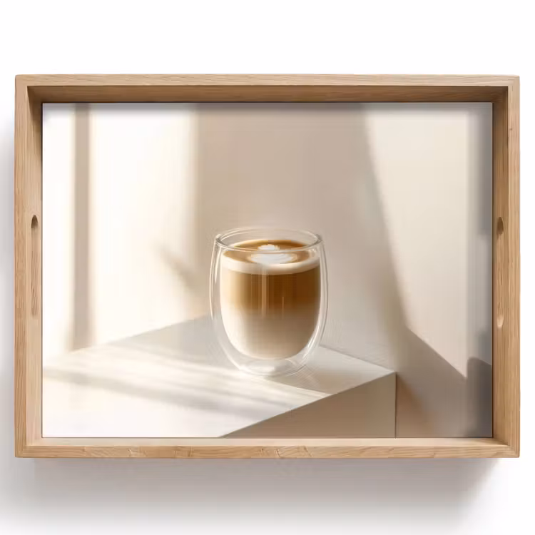 Dienblad - Mok - Latte - Minimalistisch - Schaduw — 1