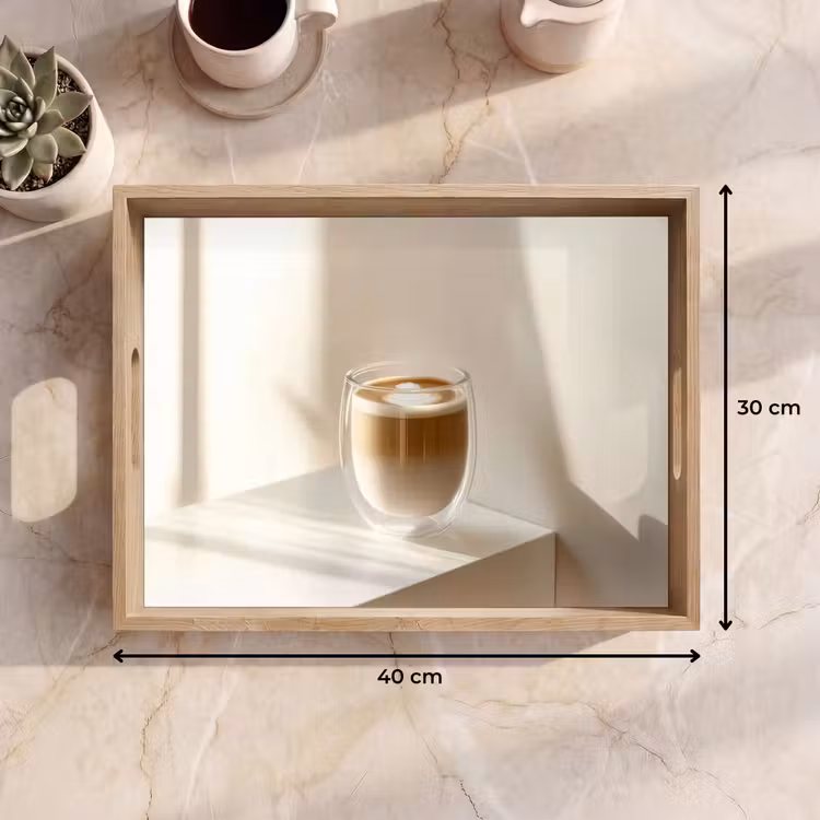 Dienblad - Mok - Latte - Minimalistisch - Schaduw — 9