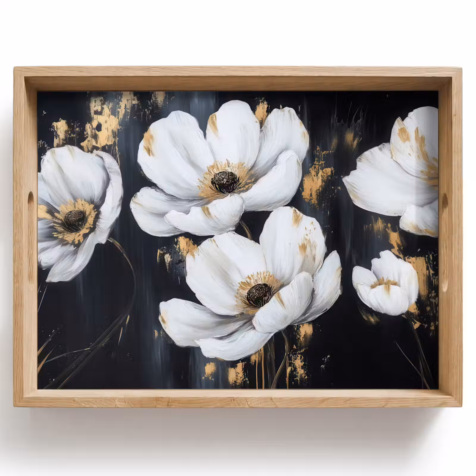 Dienblad - Bloemen - Wit - Abstract — 1