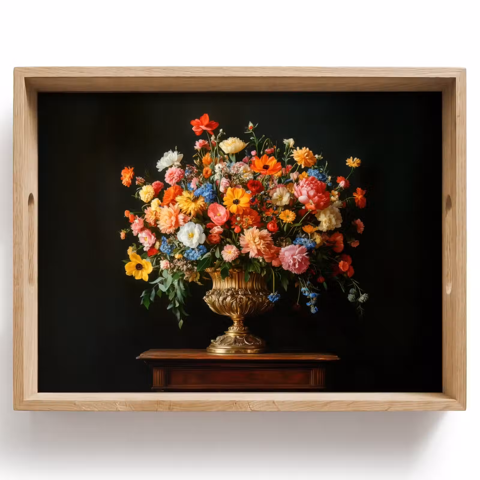 Dienblad - Goud - Bloemen - Kleuren - Vaas — 1