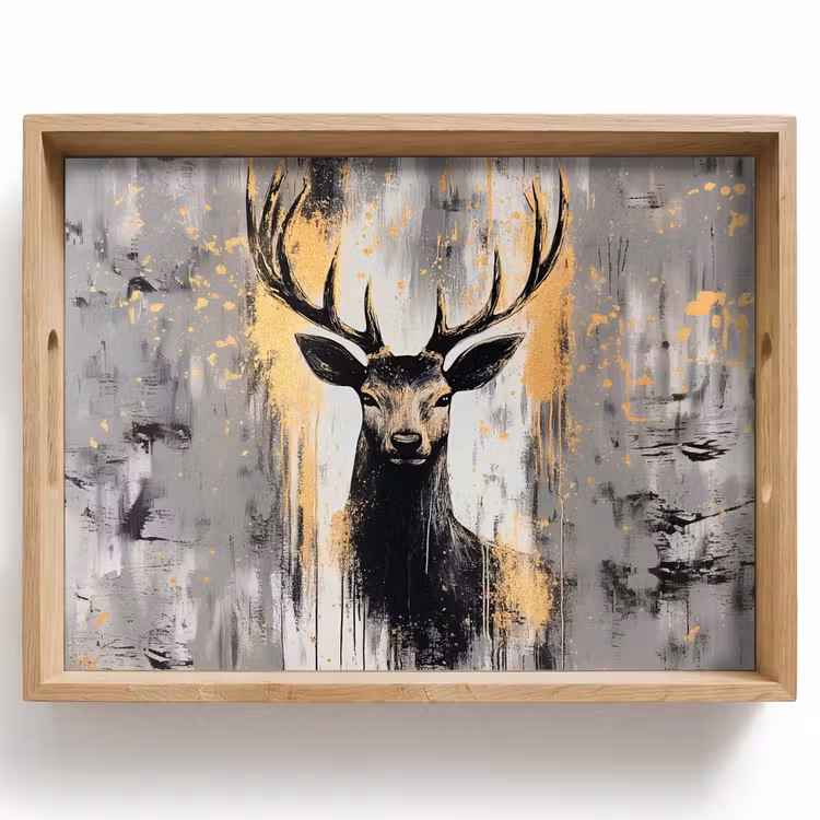 Dienblad - Abstract - Hert - Gewei - Goud — 1