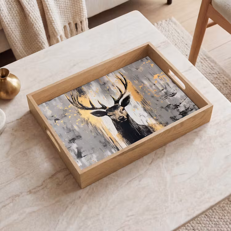 Dienblad - Abstract - Hert - Gewei - Goud — 2