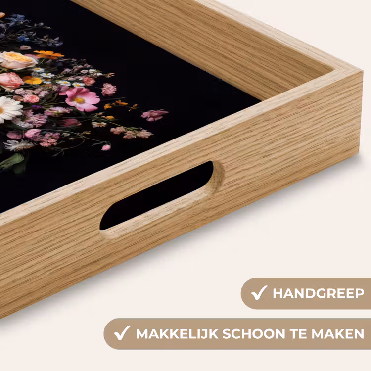 Dienblad - Bloemenvaas - Hout - Bloemen - Boeket — 5