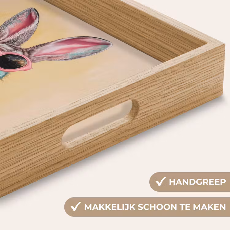 Dienblad - Grijs - Konijn - Blouse - Strik — 5