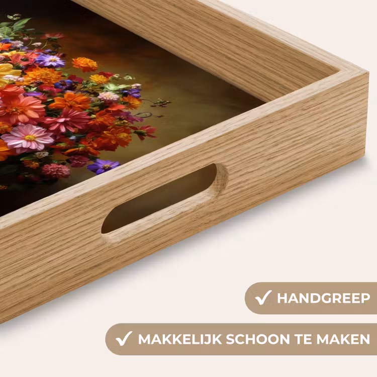 Dienblad - Kleuren - Boeket - Vaas - Hout — 5