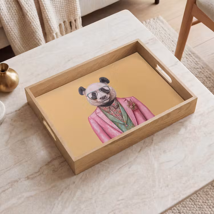 Dienblad - Panda - Pak - Zonnebril - Blauw — 2