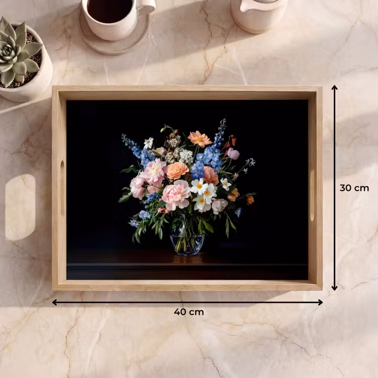Dienblad - Pastel - Bloemen - Glazen - Vaas — 9